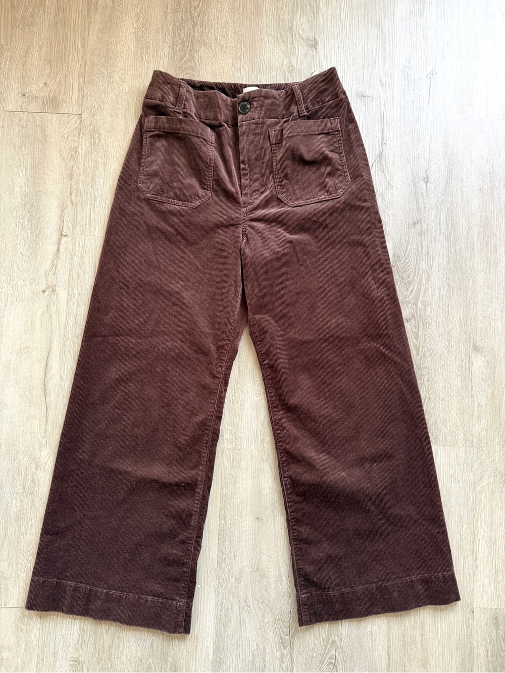 Anthropologie Mauve The Colette Brown Fall Wide Leg Corduroy Pants Size 31P